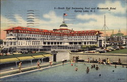 Swimming Pool and Monmouth Hotel Postcard
