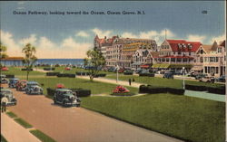 Ocean Pathway, Looking Toward the Ocean Ocean Grove, NJ Postcard Postcard