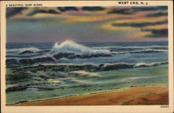 Beautiful Surf Scene West End, NJ Postcard Postcard