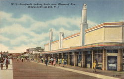 Boardwalk looking South from Glenwood Avenue Wildwood-by-the-Sea, NJ Postcard Postcard