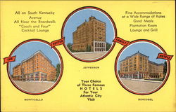 Your Choice of Three Famous Hotels Postcard
