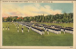 Regiment of Midshipmen Dress Parade, U. S. Naval Academy Postcard