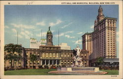 City Hall and Municipal Building Postcard