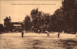 Looking Towards the Little Club from the Lake Postcard