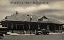 Railroad Station Long Beach, NY Postcard Postcard