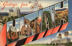 Greetings from Utah Salt Lake City, UT Postcard Postcard
