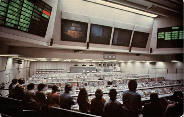 Visitors View Recreation of Apollo XI Launch from Firing Room 3 Kennedy Space Center Florida