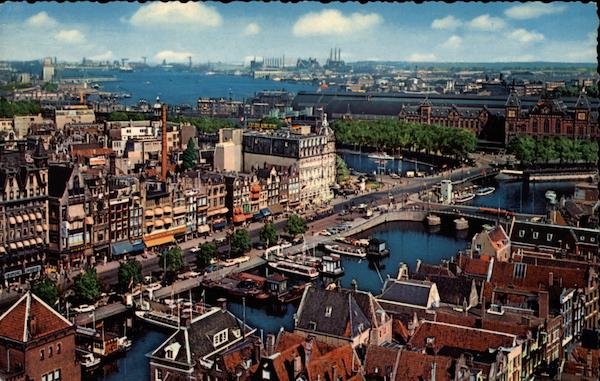 Damrak with view at the Y Amsterdam Netherlands