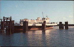 Ferry Docked at Harbor, The Outer Banks of North Carolina Postcard