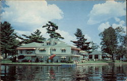 Gauthier's Lake Flower Tourist Court Saranac Lake, NY Postcard Postcard