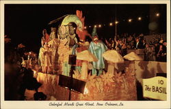 Colorful Mardi Gras Float Postcard