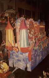 Mardi Gras Night Parade Postcard