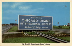 O'Hare International Airport - Entrance Sign Postcard