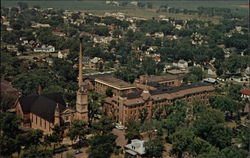 St. Charles Church and St. Joseph Hospital Chippewa Falls, WI Postcard Postcard