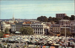 The Market Place and Castle Postcard