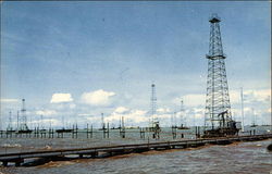 Oil Wells Lago de Maracaibo, Venezuela South America Postcard Postcard