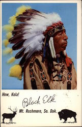 Black Elk, Sioux Warrior, Mt. Rushmore National Monument Postcard