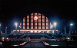 Night View of Cincinnati Union Terminal Postcard