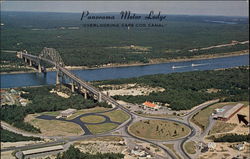 Panorama Motor Lodge, Overlooking Cape Cod Canal Postcard