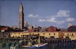 Boston Skyline and Waterfromt from Historic Tea WHarf Postcard