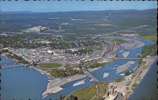 Bird S Eye View Of Town Quesnel Bc Canada British Columbia