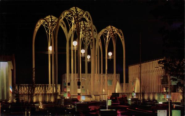 U.S. Science Pavilion at Night 1962 Seattle World's Fair