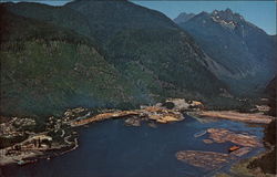 Aerial View of Tahsis Company Ltd.'s Sawmill Postcard