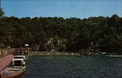 Bathing Beach and Lake Dawson Springs, KY Postcard Postcard