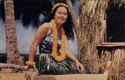 Hawaiian Hula Girl Waikiki, HI Postcard Postcard