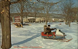 Snow Mobiling in the Poconos Postcard