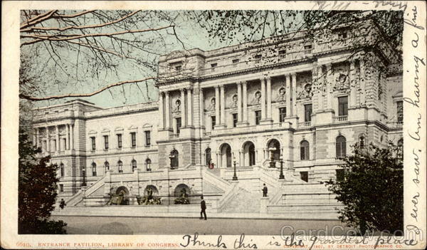 Entrance Pavilion, Library of Congress Washington District of Columbia