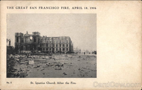 St. Ignatius Church After the Great Fire San Francisco California