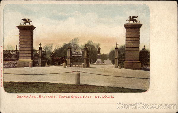 Grand Ave. Entrance, Tower Grover Park St. Louis Missouri