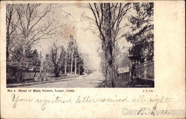 Head of Main Street Lyme Connecticut J. Koehler