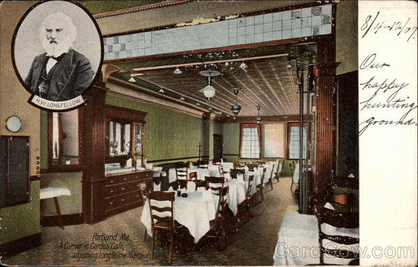 A Corner in Cordes Cafe, Adjoining Longfellow Mansion Portland Maine
