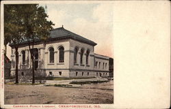 Carnegie Public Library Crawfordsville, IN Postcard Postcard