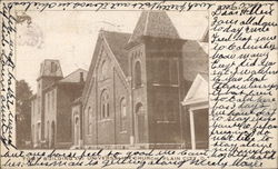 Town BUilding and Universalist Church Plain City, OH Postcard Postcard