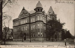 Western Female High School Postcard