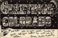 Greetings from Colorado Postcard Postcard