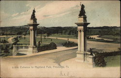 Entrance to Highland Park Postcard