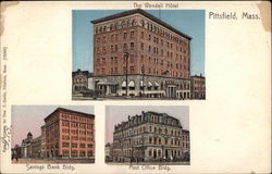 Various Views of Buildings Pittsfield, MA Postcard Postcard
