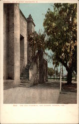 The Old Stairway, San Gabriel Mission Postcard