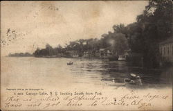 Looking South from Park, Cayuga Lake Postcard