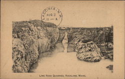 Lime Rock Quarries Rockland, ME Postcard Postcard