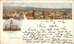 View of City and Colorado State Capitol Postcard