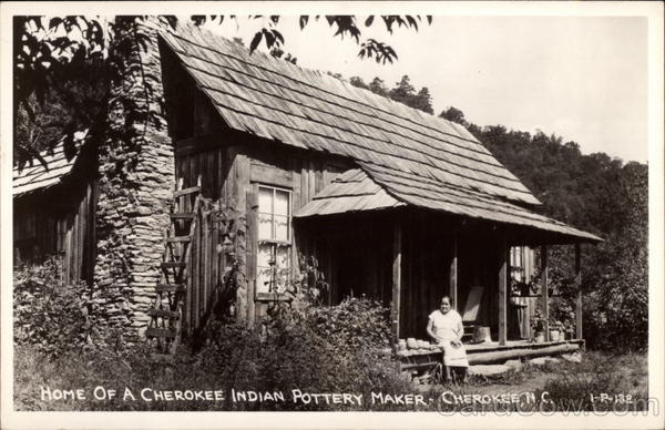 Home of a Cherokee Indian Pottery Maker North Carolina