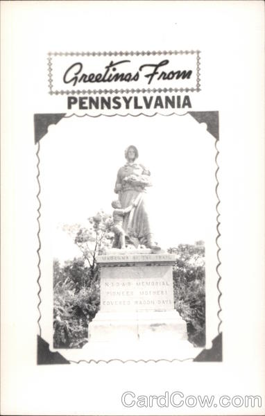 Greetings from Pennsylvania Madonna of the Trail Statue Beallsville