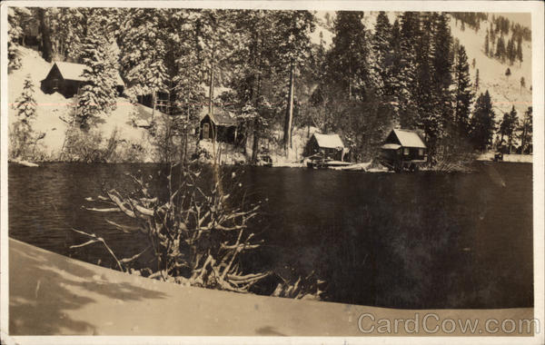 Fallen Leaf Lake and Shore Line in winter South Lake Tahoe California