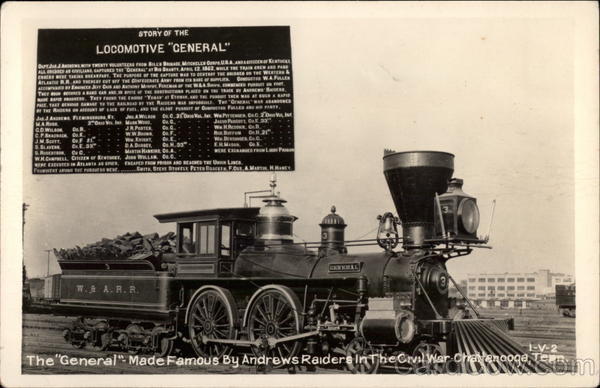 The General made famous by Andrews Raiders in the Civil War Chattanooga Tennessee