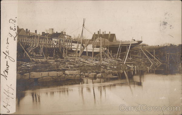 Beached Boat at Shore Essex Massachusetts
